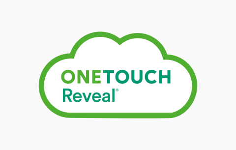 Logo de OneTouch Reveal en forma de nube verde.