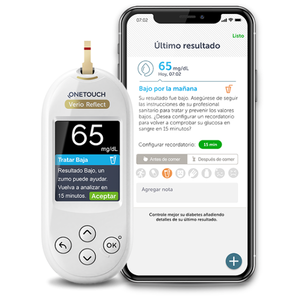 Medidor OneTouch Verio Reflect® y iPhone